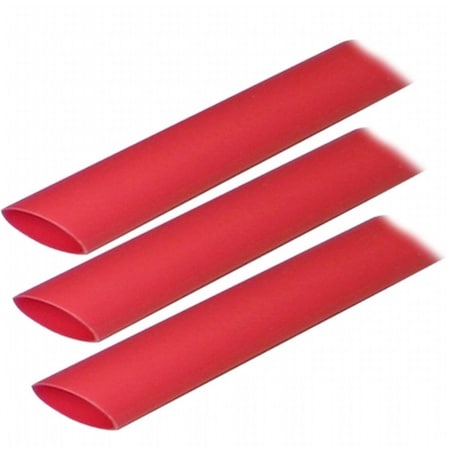 Safety First Adhesive Lined Heat Shrink Tube, 3:1 I.D. Shrink Ratio, Red, 3 in, 3 PK SA2203903