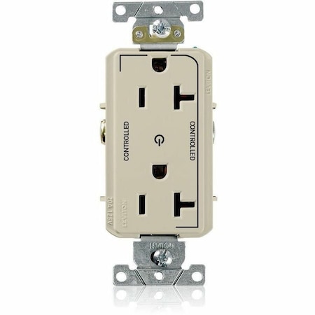 Leviton Controlled Decora Plus Duplex Receptacle 20 Amp, 125 Volt 16352-2PI