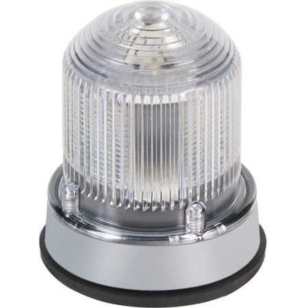 Edwards Signaling Warning Light, Amber, Blue, Red, (6) LED, 24V DC, 65, 120, 240 FPM, 3 1/4 in Dia., Panel/Conduit 125XBRIRBA24DB