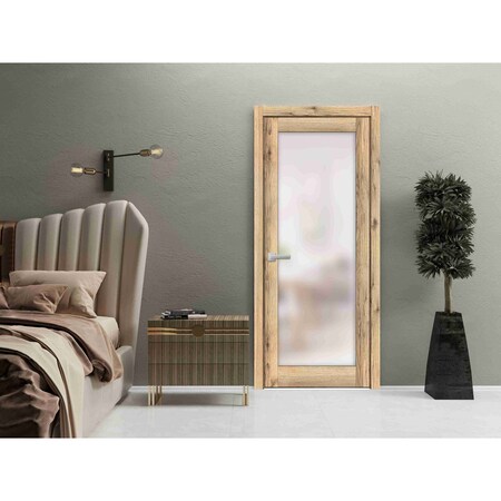 Sartodoors Solid French Door Planum 2102 Oak Solid Core Modern Interior PLANUM2102ID-DUB-18
