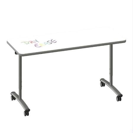 Correll Rectangle Premium Sit To Stand Dry Erase Flip Top Table, 60 in W, 28 in to 38 in H FTS2460DE-80-14-13