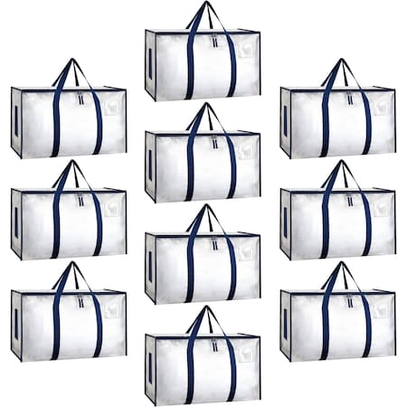 Simple Deluxe HealSmart Large Moving Bags with Zippers and Handles, Clear, 10PK HKBAGXMOVING25WHTX10
