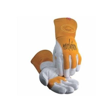 Caiman 1810 revolution Cow Grain Unlined Palm 2-Layer Insulated Back MIG/Stick Welding Gloves, Large,  607-1810-L