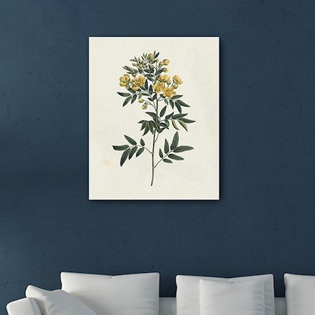 Homeroots Singular Yellow Blossom Branch Unframed Print Wall Art 399055