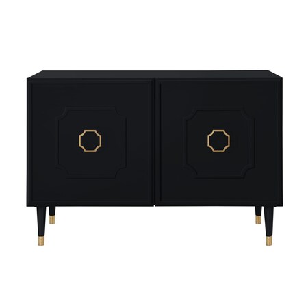 Homeroots 48" Black Sideboard with Two Doors 545574