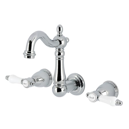Kingston Brass Double-Handle Wall Mount Bathroom Faucet, Polished Chrome KS1221BPL