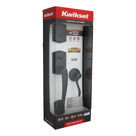 Kwikset Single Cylinder Exterior Handleset, Tustin Lever Trim, SmartKey, RCAL Latch, Venetian Bronze Finish CP818PTHTNL-11PS