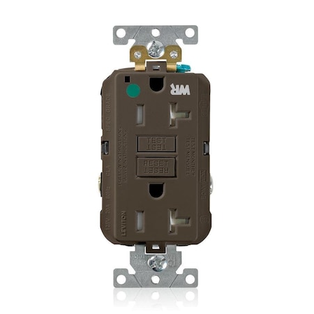 Leviton SmartlockPro GFCI 20A WR/TR/HG/PI Brown GFWT2-HG