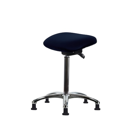 Blue Ridge Ergonomics Vinyl Sit-Stand Chrome - Standing Height with Stationary Glides in Ink Voyager Vinyl VSTSS-CR-NF-RG-2014