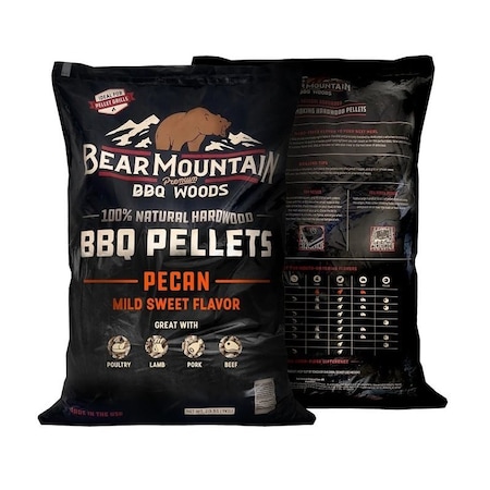 Bear Mountain BBQ Pellet, Pecan, 20 in L, Hardwood, 20 lb Bag FK19