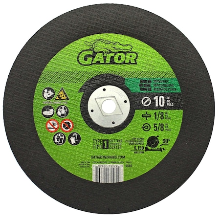 Gator Finishing 10 in. X 1/8 in. X 5/8 in. Masonry Cut-Off Wheel, Type 1 9660