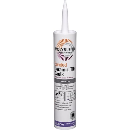 Custom Building Products Polyblend 10.5 Oz. No, 19 Pewter Sanded Ceramic Tile Caulk PC1910S-6
