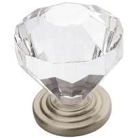 Gardencare 14303G10 1.25 in. Knob Crystal, Satin Nickel GA872018