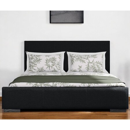 Homeroots Black Upholstered Queen Bed Frame 569350