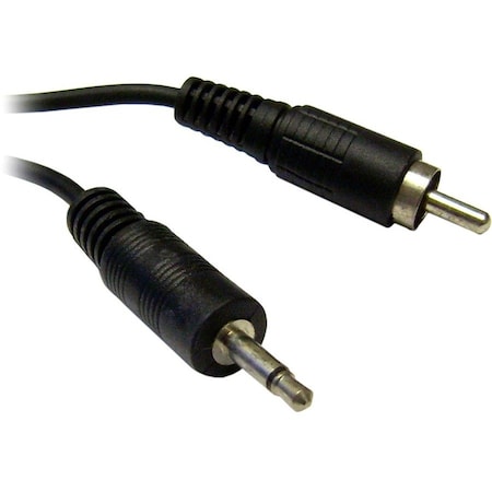 Cable Wholesale 3.5 mm Black Mono Male to RCA Male Cable - 6 ft. 10A1-07106