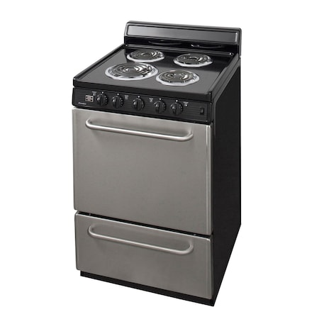 Premier Electric Range, 24 inW x 40 inH x 26 inD, 2.91 cu. ft. Oven, Coil Top Stove, Stainless Steel Front 805706