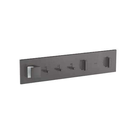 Axor ShowerComposition Thermostatic Module Trim for 3 Functions in Brushed Black Chrome 12572341