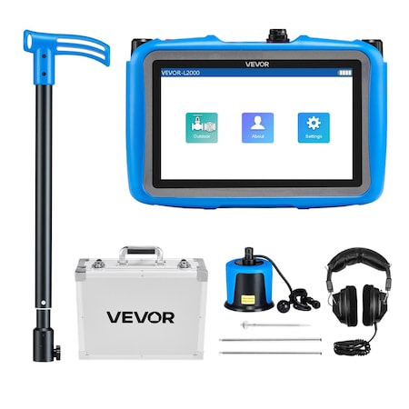 Vevor Pipe Water Leak Detector with Medium Sensor 1Hz-10000Hz 7 in LCD Touchscreen VEVOR-L2000