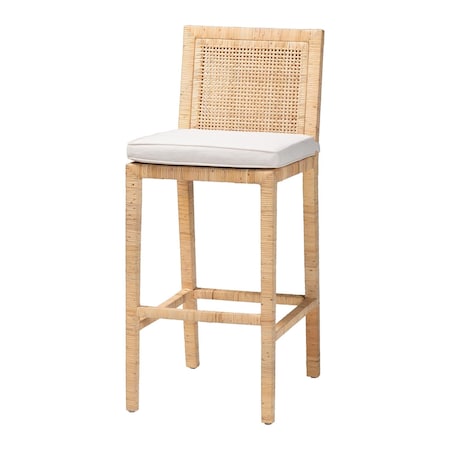 Bali & Pari Sofia Bohemian Natural Rattan Bar Stool 248-13721-ZORO