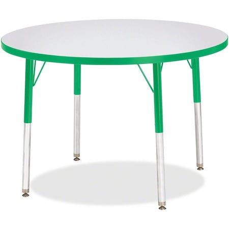 Jonti-Craft Berries Round Activity Table, 36 in. Diameter, A-height, Freckled Gray/Green/Gray 6488JCA119