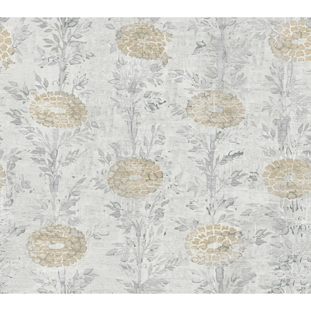 York Wallcoverings French Marigold Gold  and White Wallpaper Sample AF6516SAM
