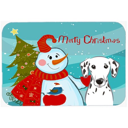 Carolines Treasures Snowman With Dalmatian Glass Cutting Board- Large BB1830LCB