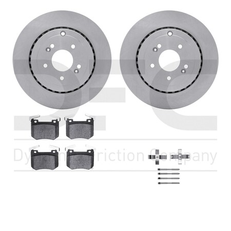 Dynamic Friction Co DFC Brake Rotor with 5000 Brake Pads and Hardware Kit 6512-21193