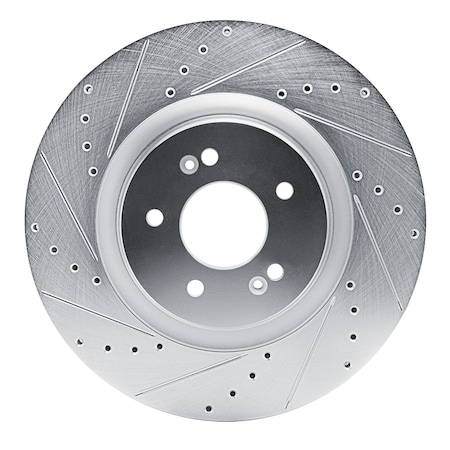 Dynamic Friction Co DFC Brake Rotor - Drilled and Slotted - Silver 631-21048L