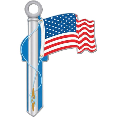 Lucky Line American Flag Design Decorative House Key KW11 B101K