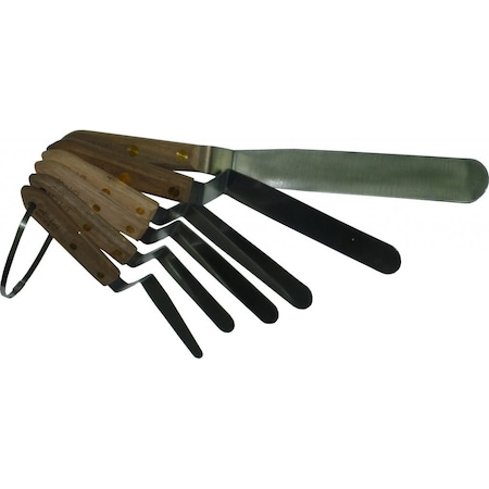 Newborn Newborn 6-Piece Wooden Handled Offset Spatula Set KIT-SPT-OF