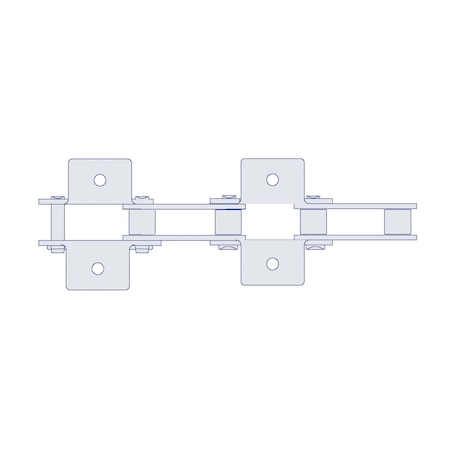 Hkk Chain HKK Double Pitch Riv Standard Conveyor w/K-1 Att Every 2nd P on Pin Link, 2 P, 5/8 Dia x 5/8 W DC080RK1E2P