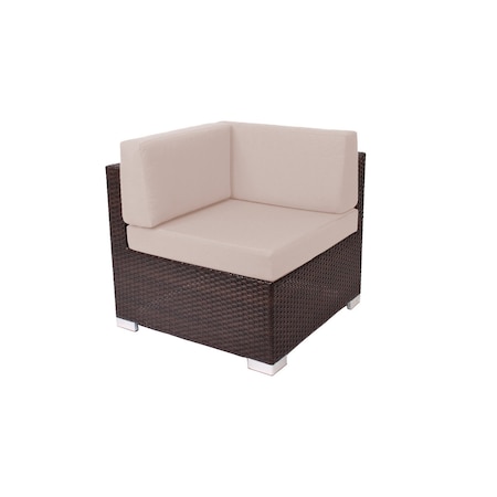 Bfm Seating Aruba Wicker Corner Sofa Section with Cushions PH5101JV-C-57012