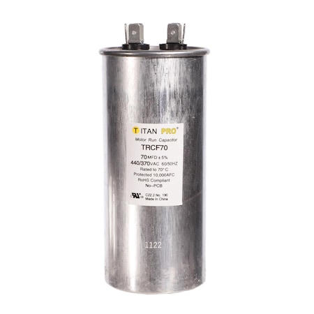 Titan Pro 70 MFD 440 V Round Run Capacitor TRCF70