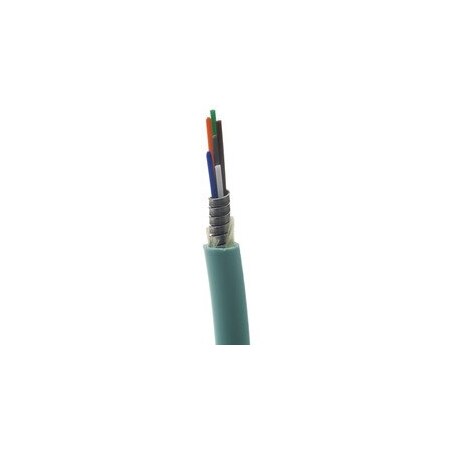 Cable Wholesale Armored 6 Strand Indoor Fiber Optic Distribution Cable, 10Gbit, OM3 50/125 Multimode, Corning 20F2-306NF