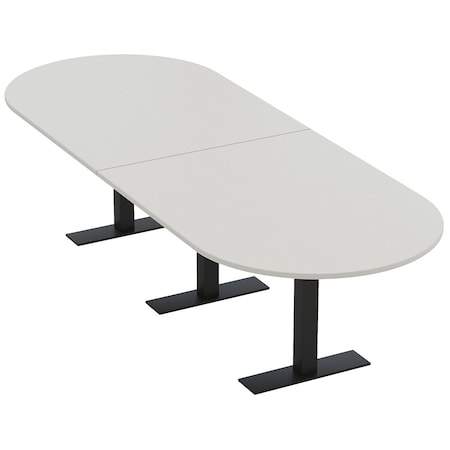 Skutchi Designs 10ft Conference Table With Power Unit | 10 Person Modular Racetrack Meeting Table | Harmony Series HAR-RAC-48X120-T.BK-U779-NA