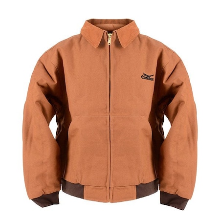 Zoro Select Men's Jacket, Quilt Lined Cotton Duck, Zipper, Brown, 2XL (Formerly Condor) 4KXF9