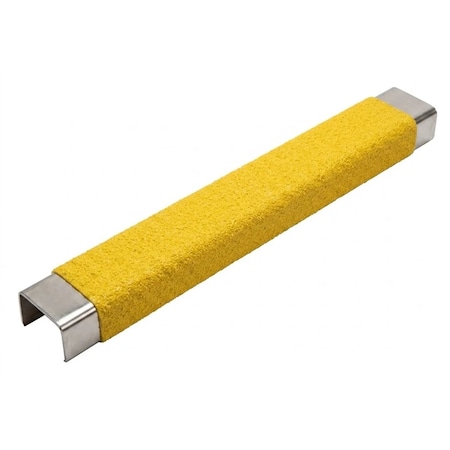 Safeguard Technology 19x0.75in Anti-Slip Ladder Rung, Galvanized Steel Channel, Super Fine (Barefoot), Yellow, 3/4in LGCB3-YLW-19x0.75