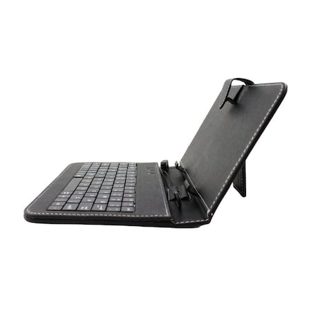 Sanoxy PU Leather Case Wired Micro USB Keyboard Stand Cover, OTG Function for 9in. Android Tablets-Black SANOXY-USBKYBCS-9IN-BK