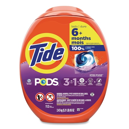 Tide Laundry Detergent, Tub, Powder/Gel, Spring Meadow, 4 PK 03250