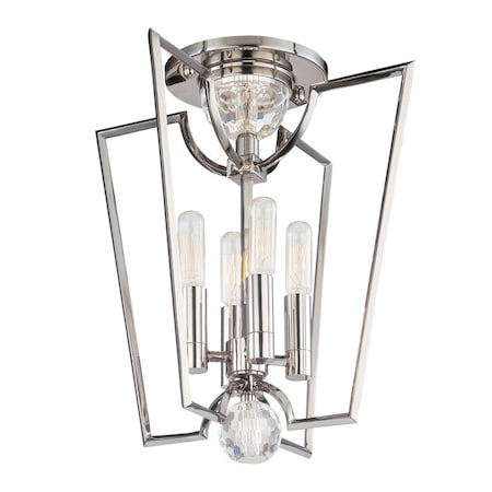 Hudson Valley Lighting Waterloo 4 Light Semi Flush 13 In. Polished Nickel 3004-PN
