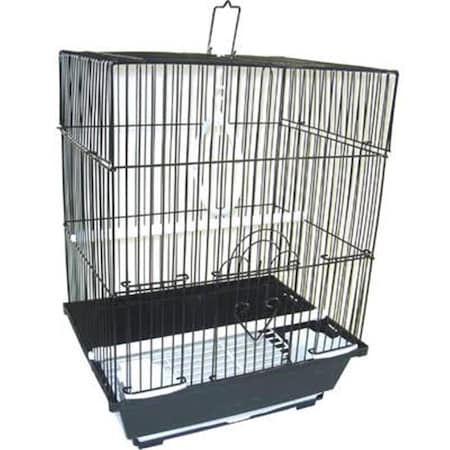 Fancy Feline 11 x 8.5 x 14 in. Flat Top Small Parakeet Cage, Black FA2690790