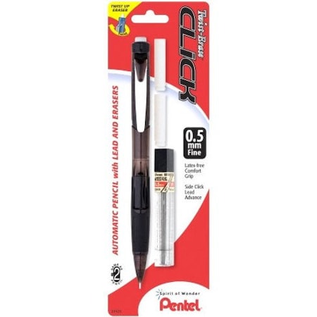 Pentel 5mm Twist Erase Click Mechanical Pencils, Assorted PENPD275TLEBP
