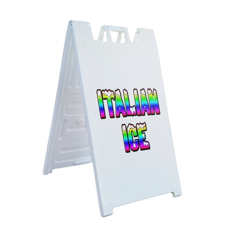 Signmission Italian Ice, A-Frame & 2 Sign Inserts, Heavy-Duty Plastic Frame SBHD-C-2436-Italian Ice