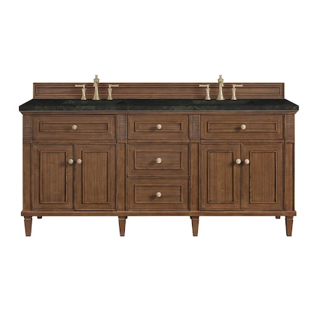 James Martin Vanities Lorelai 72" Double Vanity, Mid-Century Walnut, w/ 3 CM Phantome Eclos Top 424-V72-WLT-3PHT