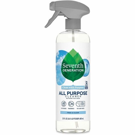 Seventh Generation Surface Cleaner, 23 fl oz (0.7 quart), Free & Clear/Unscented, 8 PK 44713CT