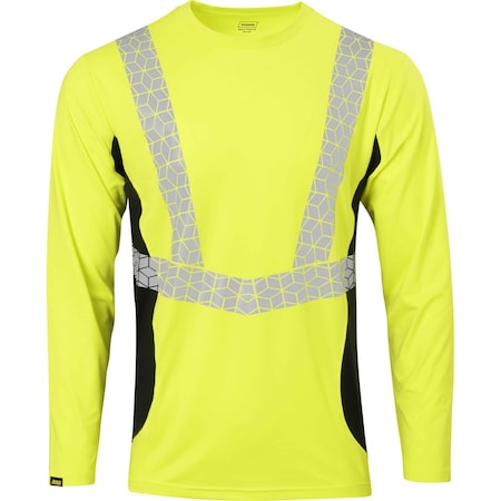 Ironwear Elastex Class 2 Hi Vis Reflective Two Tone Long Sleeve Shirt with GeoFlect Tape, Lime, 5X-Large 7143-L-B-5XL