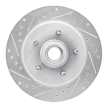 Dynamic Friction Co DFC Brake Rotor - Drilled and Slotted - Silver 631-54153L