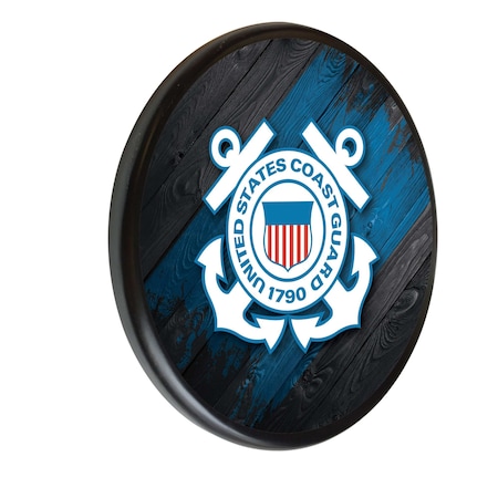 Holland Bar Stool Co United States Coast Guard 13" Solid Wood Sign WSgnPBlkCstGrd