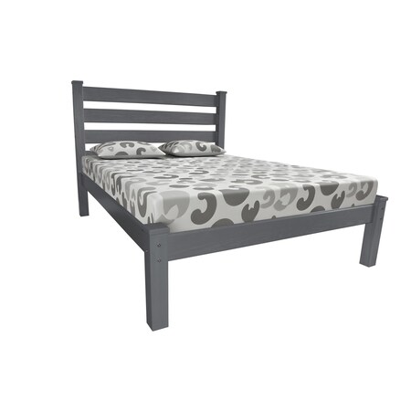 Homeroots Gray Solid Wood Twin Bed Frame 546738