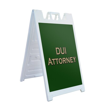 Signmission Dui Attorney, A-Frame & 2 Decals Installed, Heavy-Duty Plastic Frame SBHD-D-2436-Dui Attorney